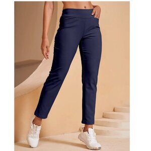 Acegolfs EAGLE 28 Inch Performance Stretch Ankle Pants in Navy Sz Medium NEW